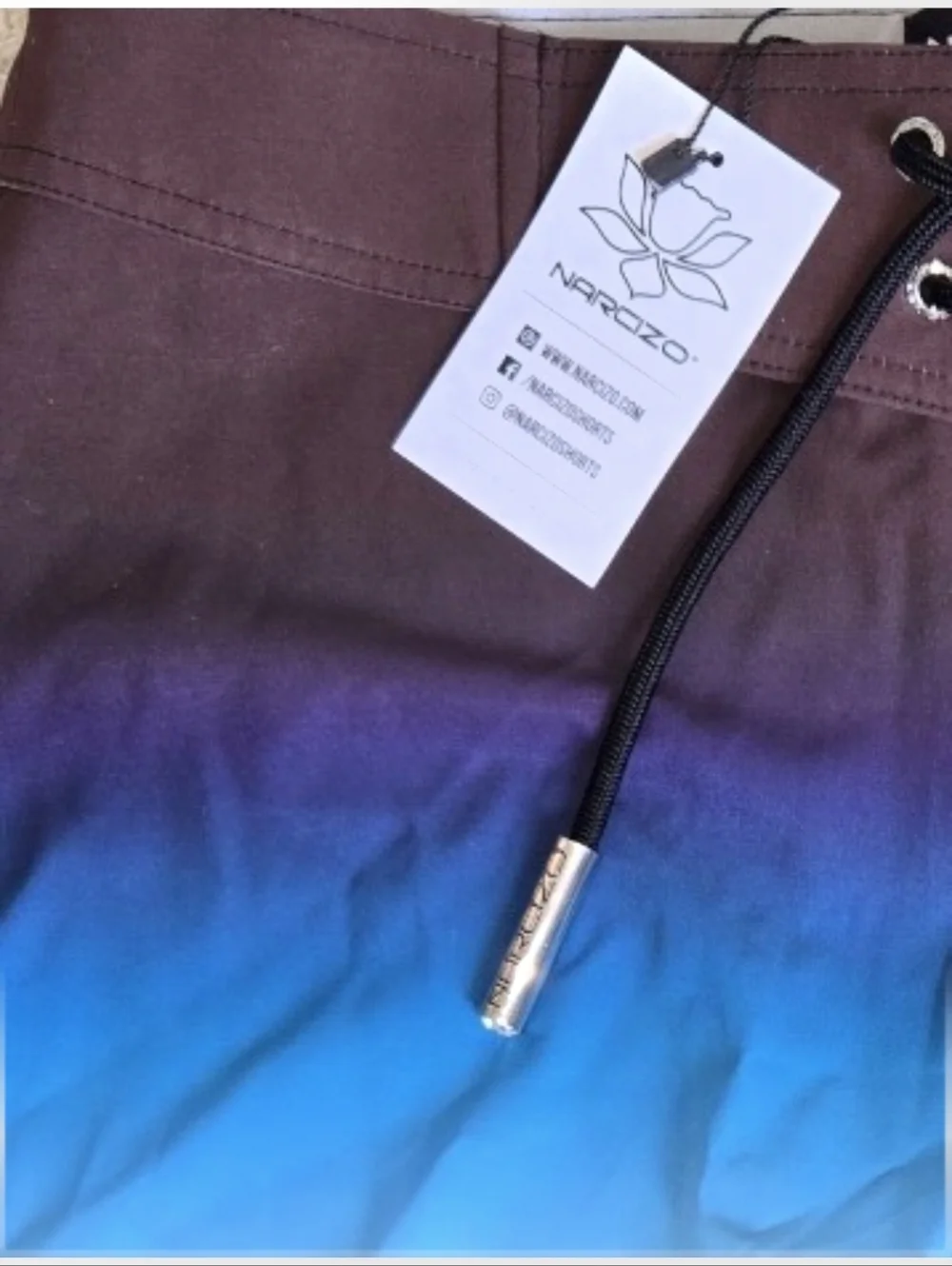 NWT Beach Standout Men’s Ombre Blue Swim Beachy Boardshorts By Narcizo SIZE L